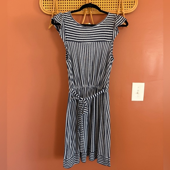 Caution To The Wind Dresses & Skirts - Caution to the Wind Striped Grey and White Dress